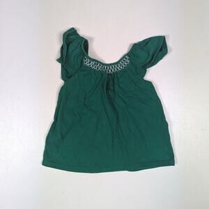Janie and Jack Tank Top Girls Sz 4 Green Smocked Flutter 2021